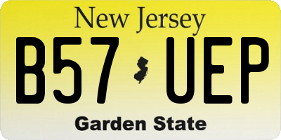 NJ license plate B57UEP