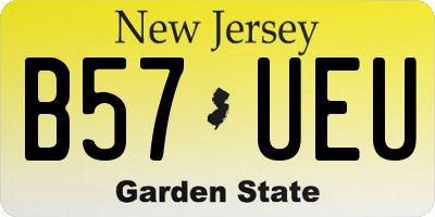 NJ license plate B57UEU