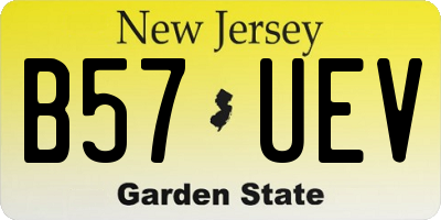 NJ license plate B57UEV