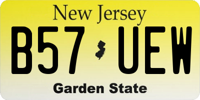 NJ license plate B57UEW