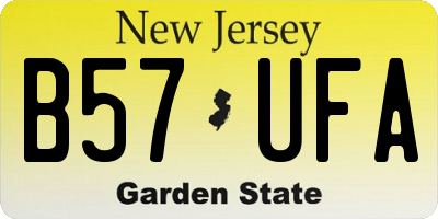 NJ license plate B57UFA