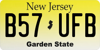 NJ license plate B57UFB