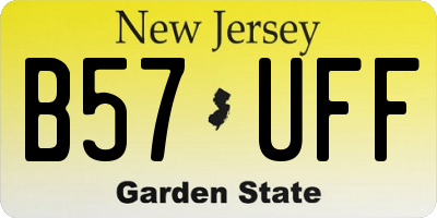 NJ license plate B57UFF
