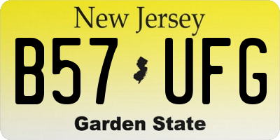 NJ license plate B57UFG