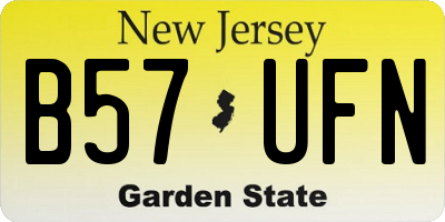 NJ license plate B57UFN
