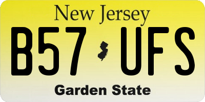 NJ license plate B57UFS