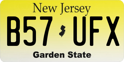 NJ license plate B57UFX