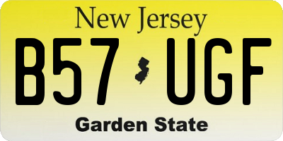 NJ license plate B57UGF