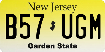 NJ license plate B57UGM