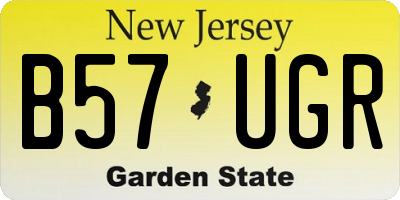 NJ license plate B57UGR