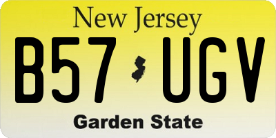 NJ license plate B57UGV