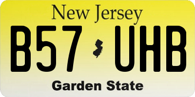 NJ license plate B57UHB