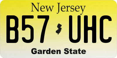 NJ license plate B57UHC