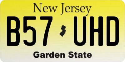 NJ license plate B57UHD