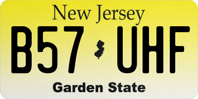 NJ license plate B57UHF