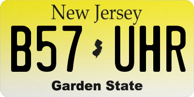 NJ license plate B57UHR