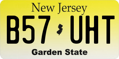 NJ license plate B57UHT