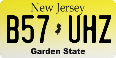 NJ license plate B57UHZ