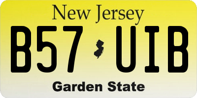 NJ license plate B57UIB