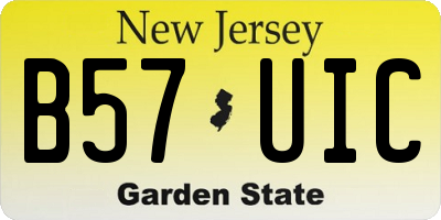 NJ license plate B57UIC