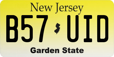 NJ license plate B57UID