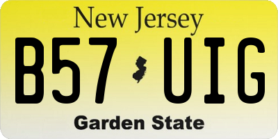 NJ license plate B57UIG