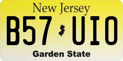 NJ license plate B57UIO