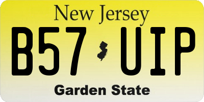 NJ license plate B57UIP