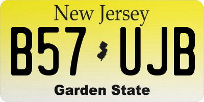 NJ license plate B57UJB