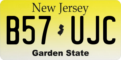 NJ license plate B57UJC