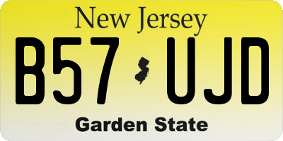 NJ license plate B57UJD