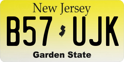 NJ license plate B57UJK