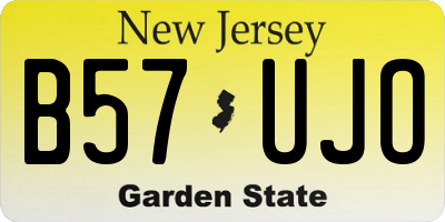 NJ license plate B57UJO