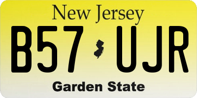 NJ license plate B57UJR