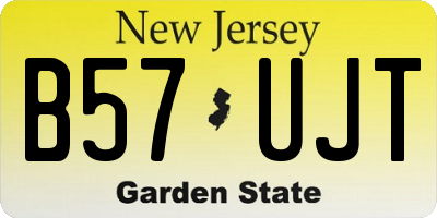 NJ license plate B57UJT