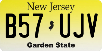 NJ license plate B57UJV