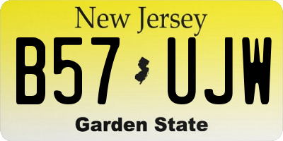 NJ license plate B57UJW