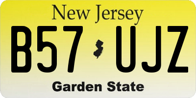 NJ license plate B57UJZ