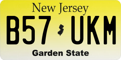 NJ license plate B57UKM
