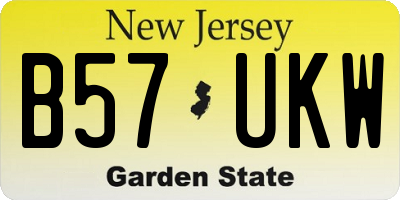 NJ license plate B57UKW