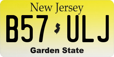 NJ license plate B57ULJ
