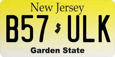 NJ license plate B57ULK