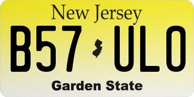 NJ license plate B57ULO