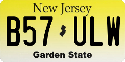 NJ license plate B57ULW