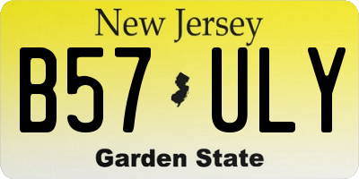 NJ license plate B57ULY