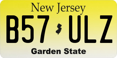 NJ license plate B57ULZ