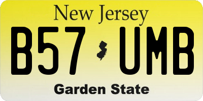 NJ license plate B57UMB