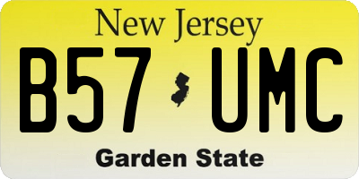 NJ license plate B57UMC