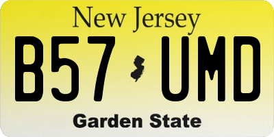 NJ license plate B57UMD