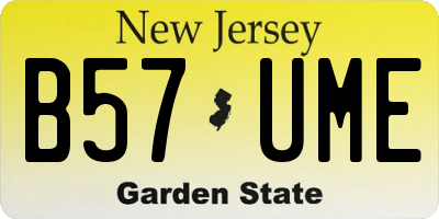 NJ license plate B57UME